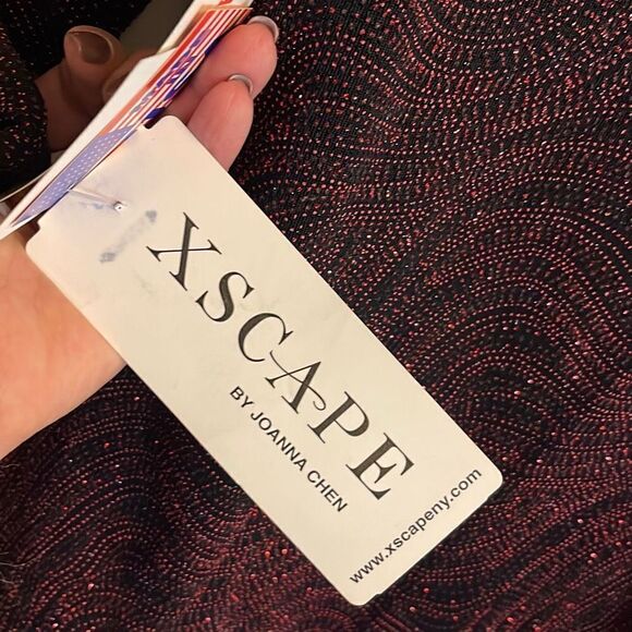 XSCAPE‎ by Joanna Chen. Open Evening Blazer. Size Small Petite. Black/Red - Picture 6 of 9